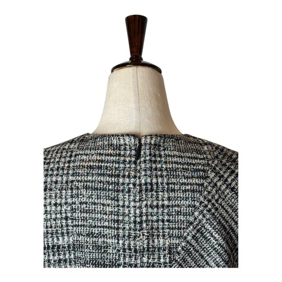 Jason Wu Shirt Women 10 Black Houndstooth Virgin Wool Peplum Top Whimsigoth - Picture 5 of 11